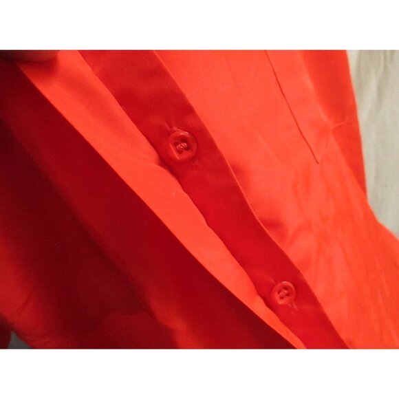 Vintage Women's Medium Top 1970's Red Short-Sleeve Button-Up Blouse Summer mom - Picture 5 of 5